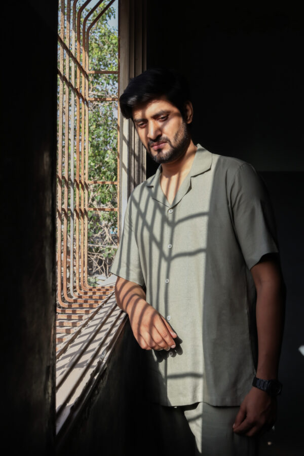 Dusty Green Cuban Linen Shirt - Image 2