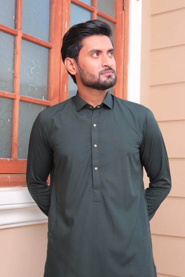 Emerald Green Shalwar Kameez - Image 2