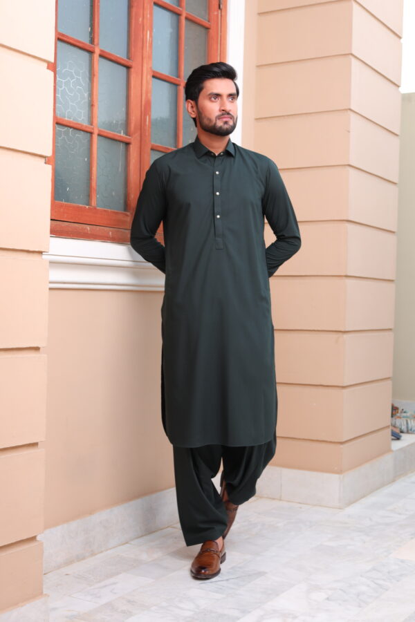 Emerald Green Shalwar Kameez - Image 3