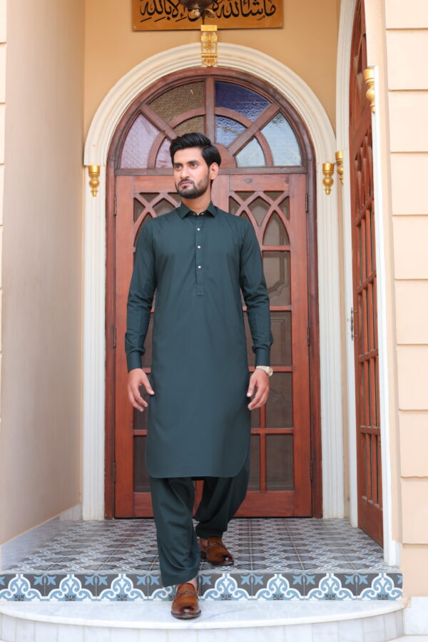 Emerald Green Shalwar Kameez - Image 4
