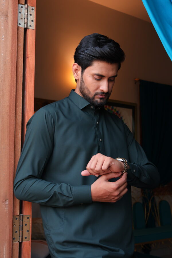 Emerald Green Shalwar Kameez - Image 5