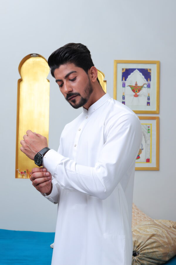 Pure White Shalwar Kameez - Image 4