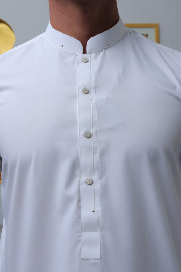Pure White Shalwar Kameez - Image 2