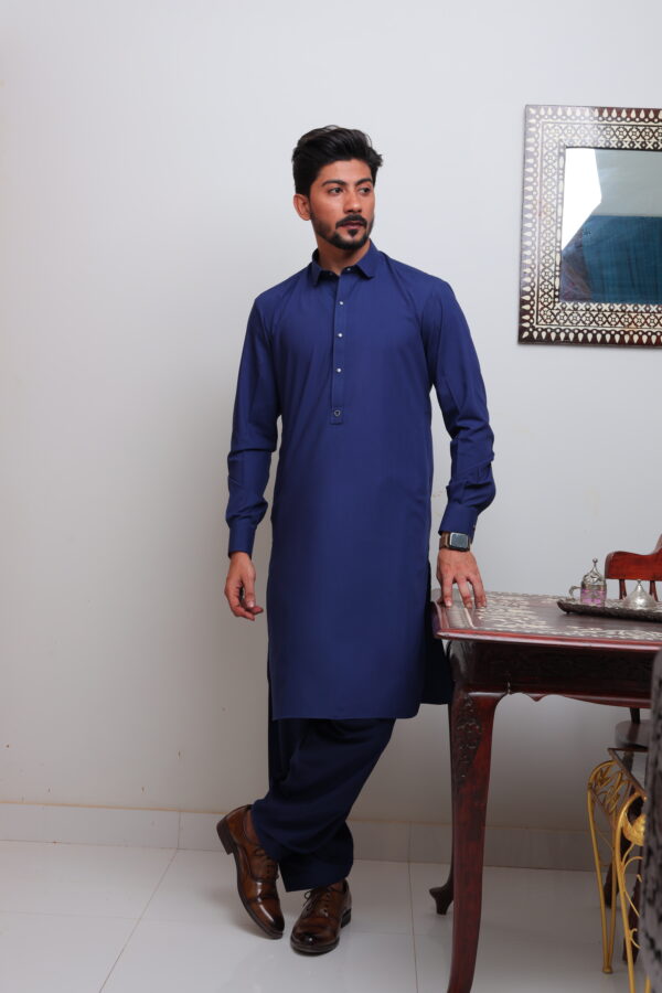 Sapphire Blue Shalwar Kameez - Image 4