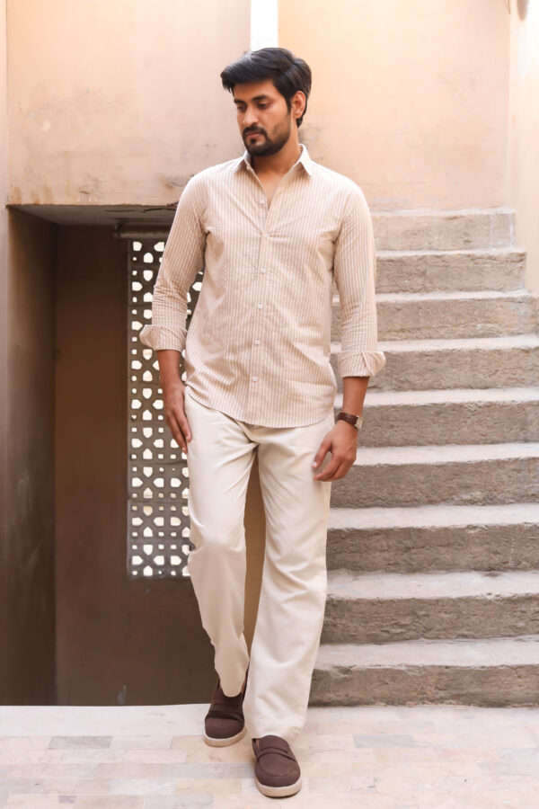 Light Beige Linen Loose Pants - Image 2
