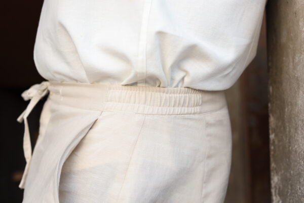 Light Beige Linen Loose Pants - Image 3