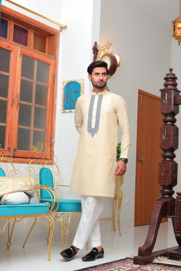 Yellow Embroidered Kurta